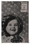 Открытка С днем 8 марта. Забавная девчушка, 1955